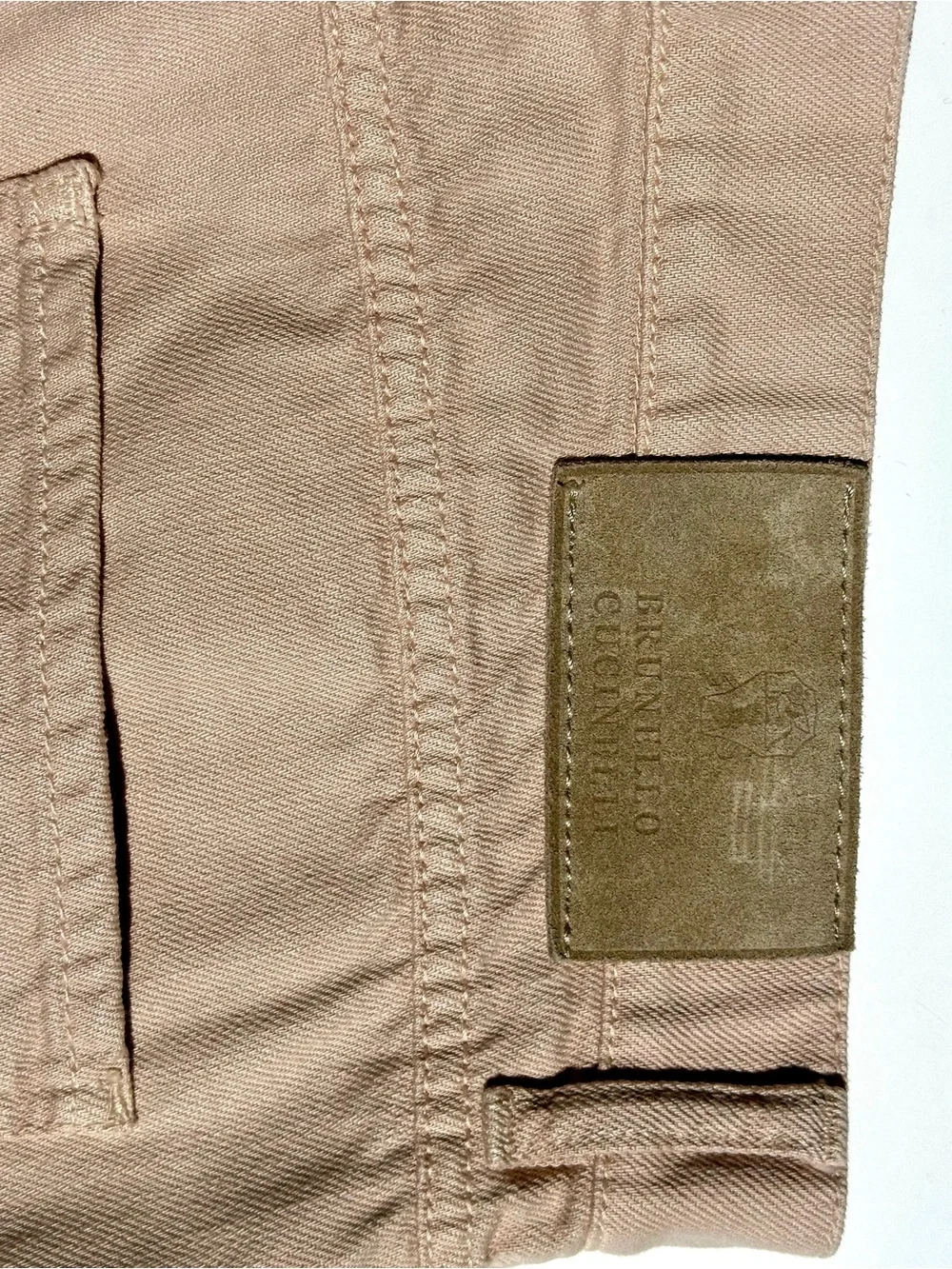 Brunello Cucinelli Sand-Pink Men’s Denim Trousers Jeans, 52, US L (35-36”)